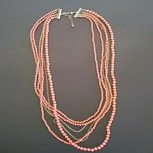 Coral and chain necklace